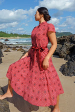 Oshima Tsumugi Design Stretch Chiffon: Mid-Length Semi-Mermaid Dress