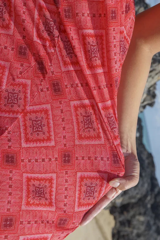 Oshima Tsumugi Design Stretch Chiffon: Mid-Length Semi-Mermaid Dress