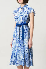 Stretch Chiffon: Twist Neck Mid-Length Mermaid Dress