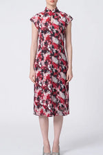 【Stretch Chiffon】Mandarin Dress
