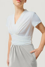 Active Stretch: Active Stretch White × Gray Shell Dress