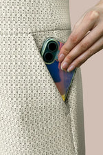 Stretch Georgette x Lame Jacquard:Twisted Trapezoid Dress