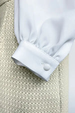 Stretch Georgette x Lame Jacquard:Twisted Trapezoid Dress