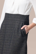 Stretch Georgette x Lame Jacquard:Twisted Trapezoid Dress