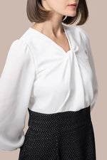 Stretch Georgette x Lame Jacquard:Twisted Trapezoid Dress