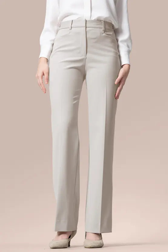 All-Season Material: Smart Stretch Smart Stretch Beige Straight Pants