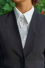 Authentic Oshima Tsumugi: Stretch Georgette Shirt with Bow Tie