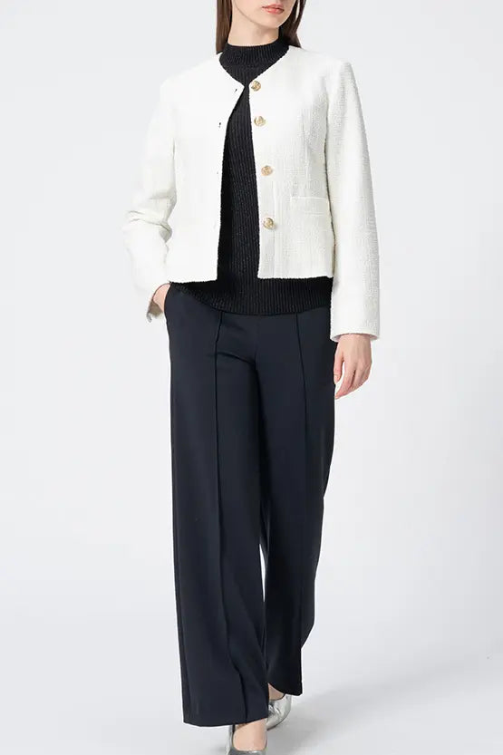 【Washable Wool Knit】High-Neck Top