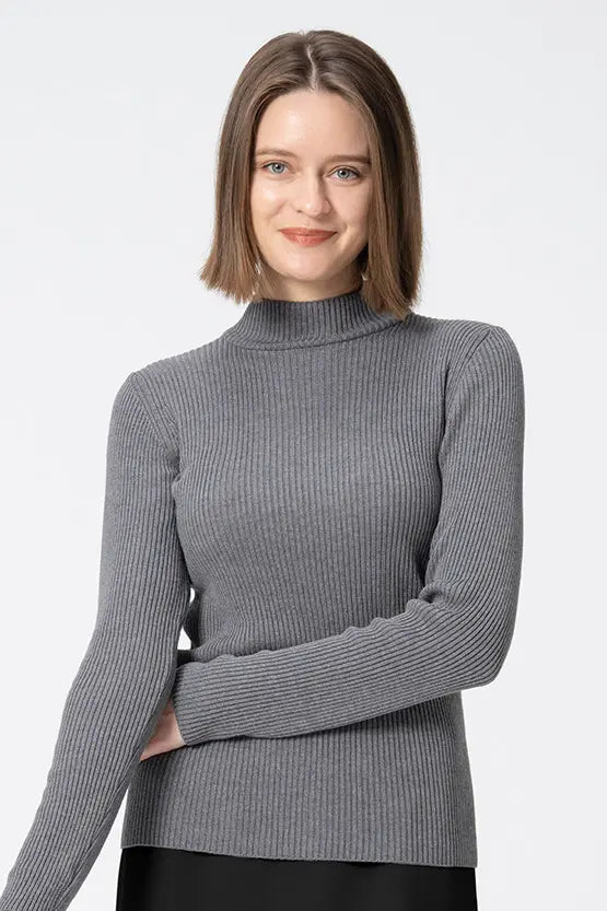 【Washable Wool Knit】High-Neck Top