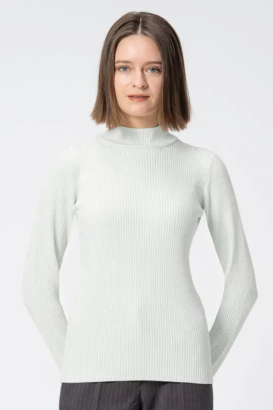 【Washable Wool Knit】High-Neck Top