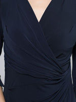 Navy Waist Gathered Dress
