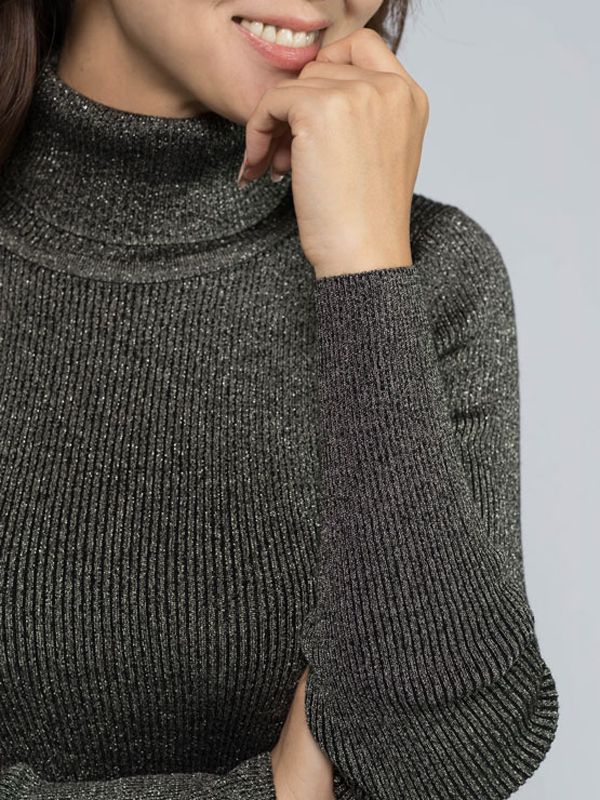Charcoal Grey Turtleneck Knit