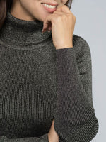 Charcoal Grey Turtleneck Knit
