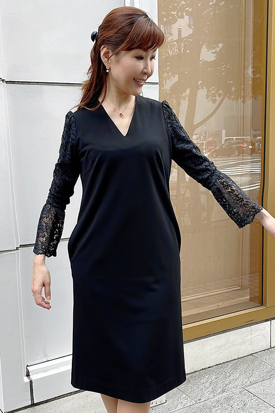 Space Material: Black Lace Sack Dress