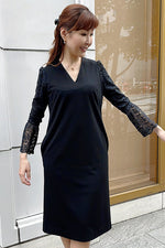 Space Material: Black Lace Sack Dress
