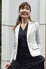 Stretch Jacquard: Stretch Jacquard Greige Ocean Four-Pocket Tailored Jacket