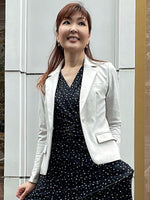Stretch Jacquard: Stretch Jacquard Greige Ocean Four-Pocket Tailored Jacket