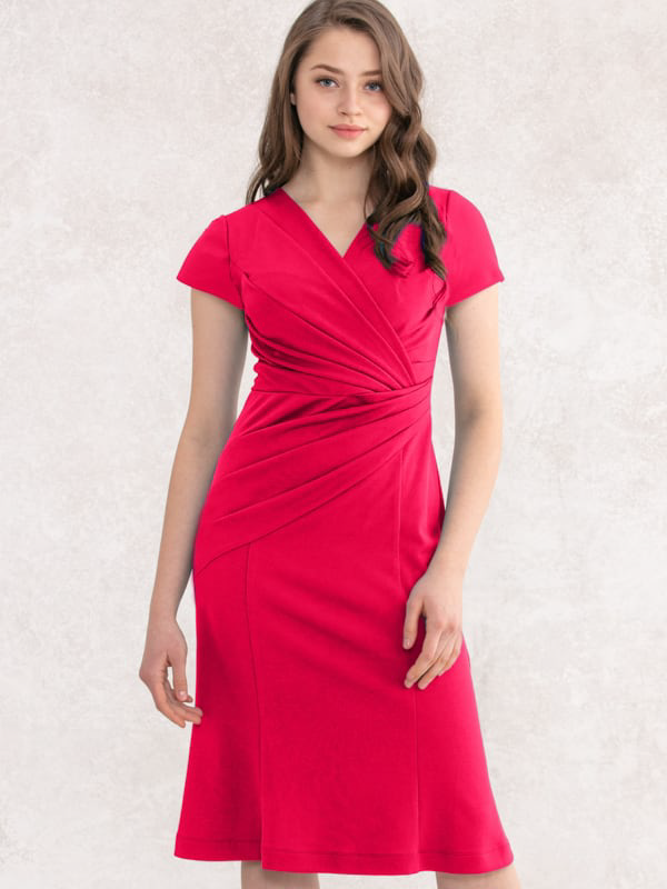 Cherry Pink Gather Dress