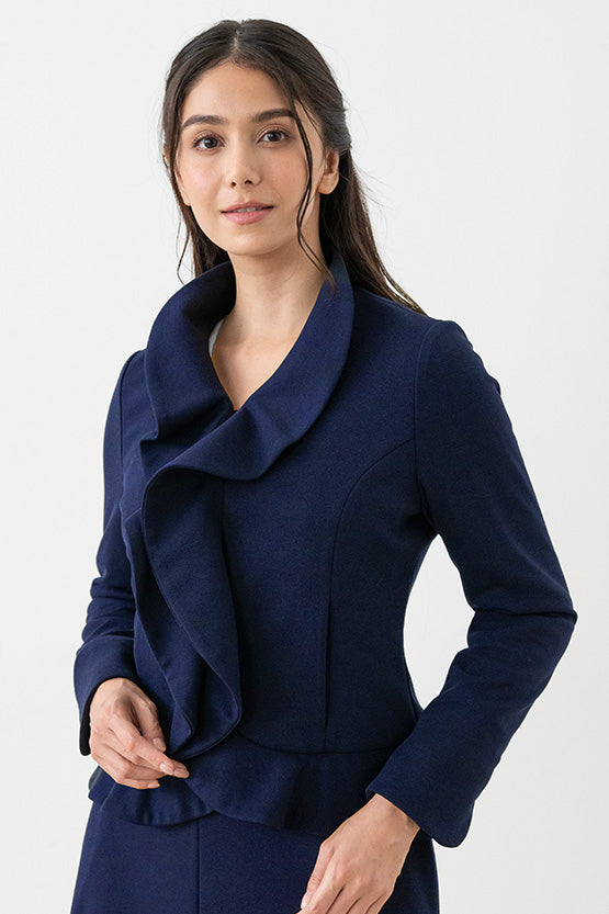 Navy Ruffle Jacket