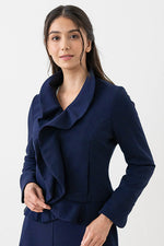 Navy Ruffle Jacket