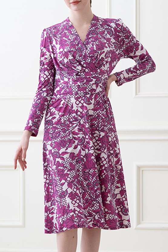 Pink Flower Wrap Dress