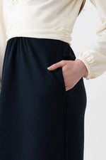 Double Jersey: Ivory X Navy Docking Shell Dress