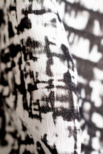 Stretch Chiffon: Mosaic Check Frill Blouse