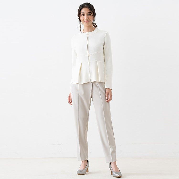 Peplum knit for a leg-lengthening effect