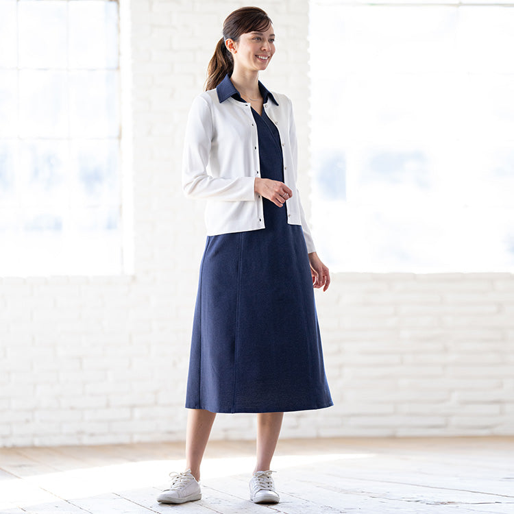 A neat and clean white cardigan