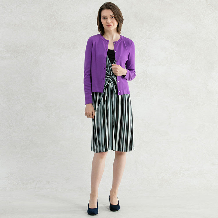 Add some color to your monotone look with a cardigan