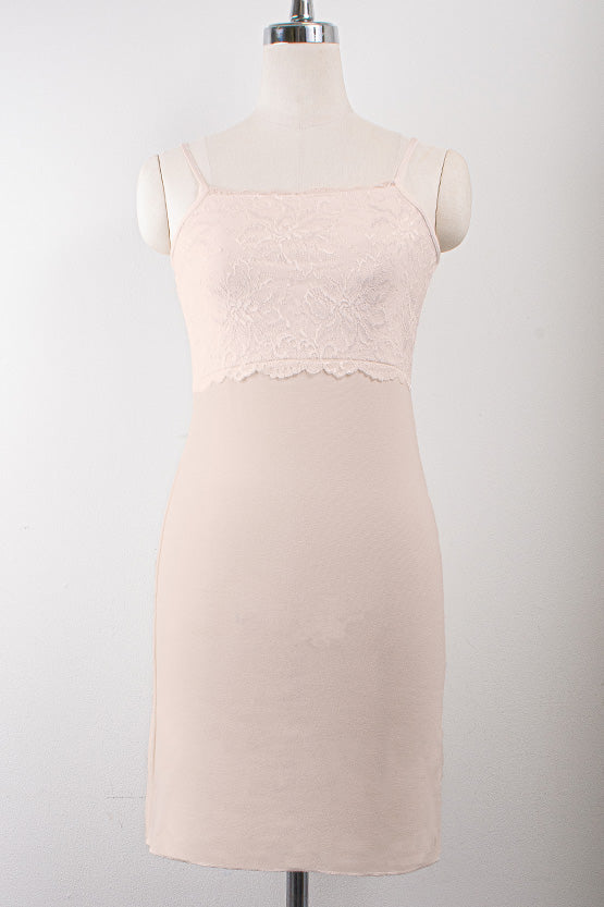 Pink Beige Lace Shape-Supporting Underdress
