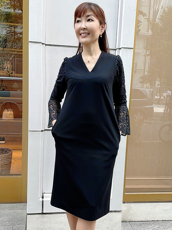 Space Material: Black Lace Sack Dress
