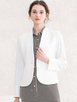 All-Season / No Lining: White Collarless Jacket