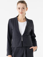 Active Cool: Cooling Navy Front Hook Collarless Jacket
