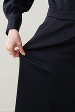 Long Length: Navy Black Frill Princess Dress (Long Length)