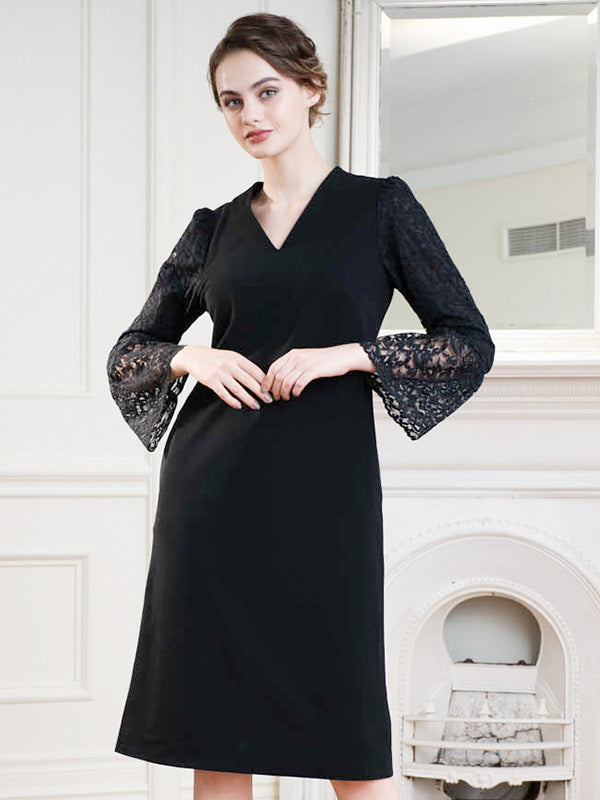 Space Material: Black Lace Sack Dress