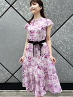 Stretch Chiffon Watercolor Mauve Long Mermaid Dress