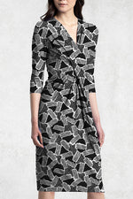 4-Way Stretch: 4-Way Jersey Monotone Geo Venus Dress