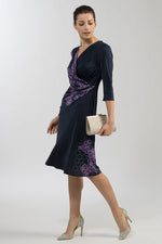 Japanese Pattern: Silk Edo Murasaki Waist-Gathered Dress