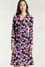 Black Pink Margaret Gather Dress