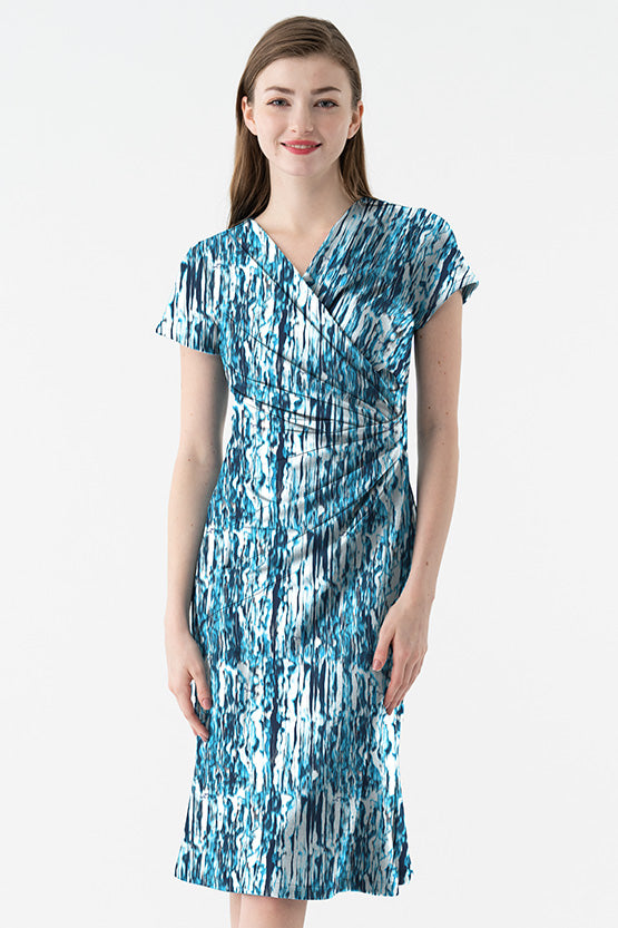 4-Way Stretch: 4-Way Jersey Sunglint Gather Dress