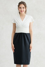 Smart Stretch: Smart Stretch White X Dark Navy Shell Docking Dress