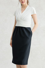 Smart Stretch: Smart Stretch White X Dark Navy Shell Docking Dress