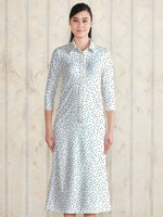 Long Length: White Tiny Dot Long Shirt Dress