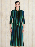 Long Length: Emerald Stripe Long Shirt Dress