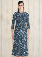 Long Length: Gray Butterfly Long Shirt Dress