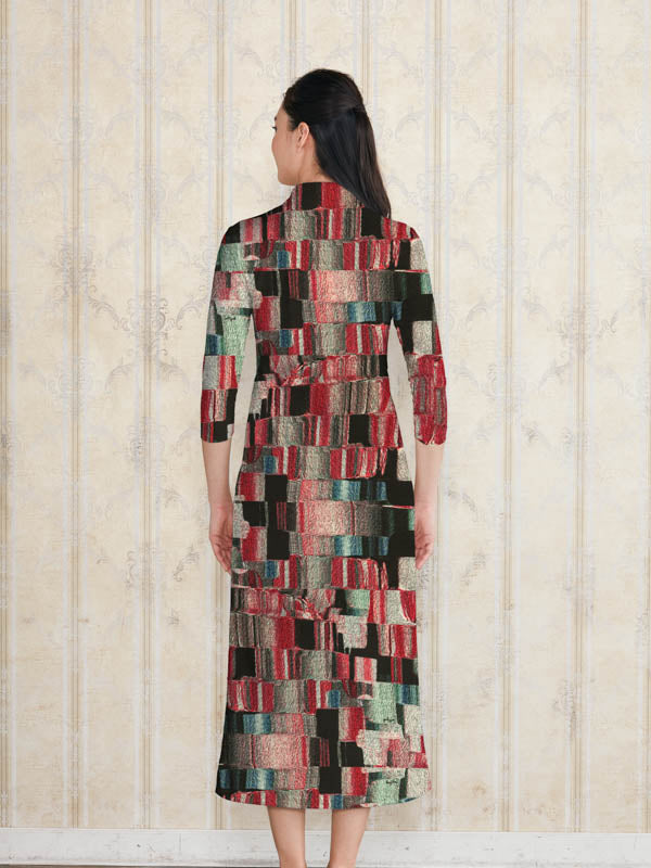 Long Length: Pink Mosaic Long Shirt Dress