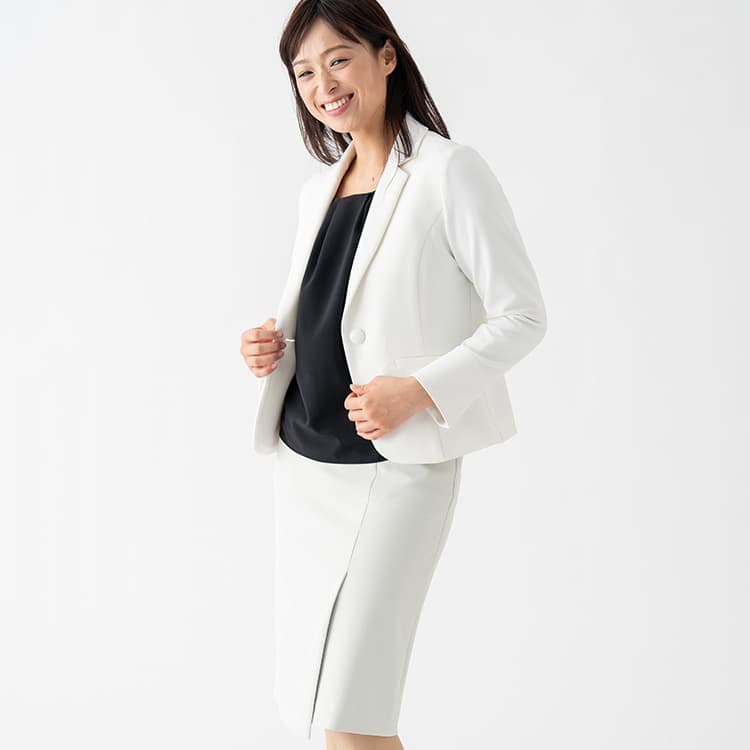 Pair it with matching bottoms or a dress made of the same material to instantly create a suit look.