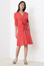Cotton: Collarless Cache-Coeur Dress