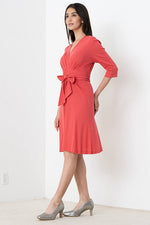 Cotton: Collarless Cache-Coeur Dress
